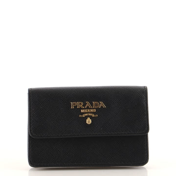 Prada Flap Card Case Saffiano Leather