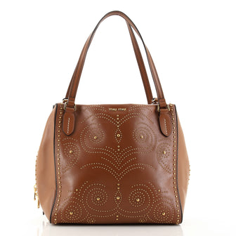 Miu Miu Madras Zip Around Tote Studded Leather Medium