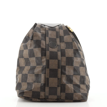 Fendi Vintage Sling Backpack Check Coated Canvas Medium
