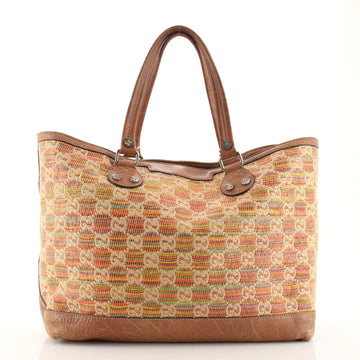 Gucci Sunset Tote Straw Libeccio GG Canvas Large