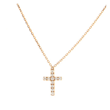 Cartier Cross Pendant Necklace 18K Rose Gold with Diamonds