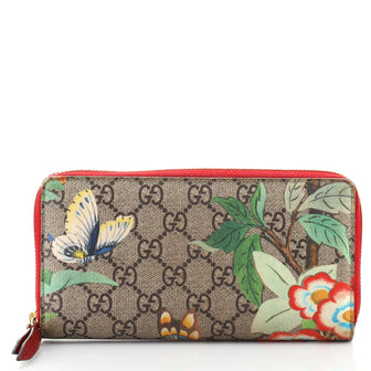 Gucci Zip Around Wallet Tian Print GG Coated Canvas