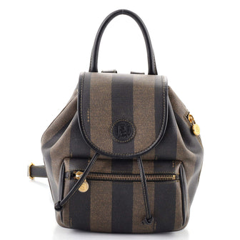Fendi Pequin Front Pocket Backpack Coated Canvas Mini