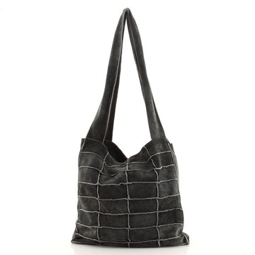 Chanel Shoulder Bag Suede Patchwork Medium