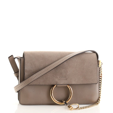 Chloe Faye Shoulder Bag Leather and Suede Small