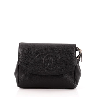 Chanel CC Cosmetic Flap Pouch Caviar Small