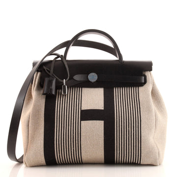 Hermes Herbag Zip H Vibration Toile and Leather 31
