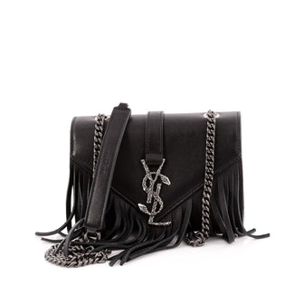 Saint Laurent Serpent Monogram Fringe Crossbody Bag Leather Baby