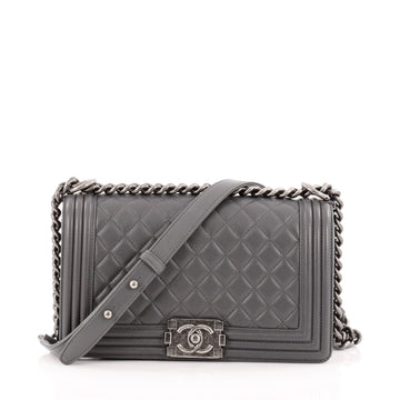 Chanel Boy Flap Bag Quilted Calfskin Old Medium