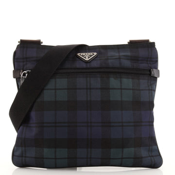 Prada Zip Messenger Bag Printed Tessuto Medium