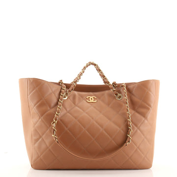 Chanel Open Shopping Tote Quilted Lambskin Large