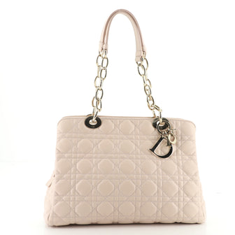 Christian Dior Soft Zipped Shopping Tote Cannage Quilt Lambskin Medium
