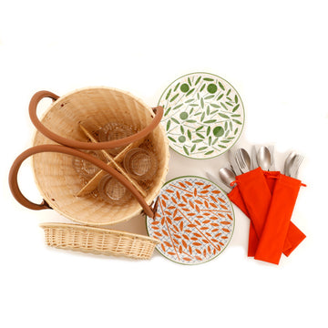 Hermes Park Picnic Basket Wicker and Leather