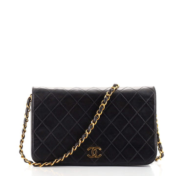 Chanel Vintage Full Flap Bag Quilted Lambskin Small