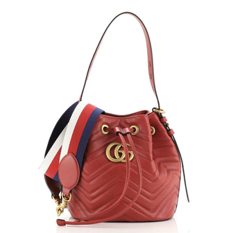 Gucci GG Marmont Bucket Bag Matelasse Leather Small