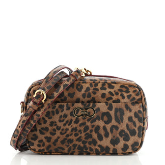 Salvatore Ferragamo Gancini Camera Bag Printed Saffiano Leather Small