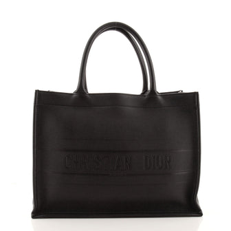 Christian Dior Book Tote Embossed Leather Small