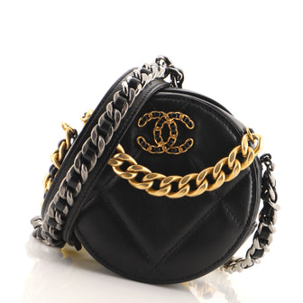 Chanel 19 Round Clutch with Chain Quilted Lambskin