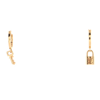Louis Vuitton Lockit Hoop Earrings 18K Rose Gold