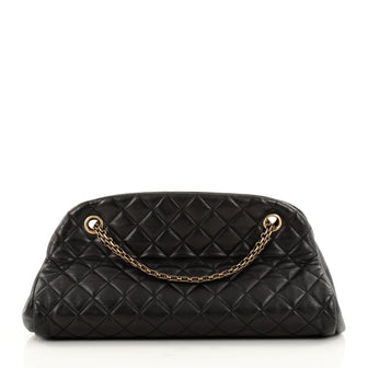 Chanel Just Mademoiselle Handbag Quilted Leather Medium