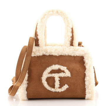 Telfar UGG Shopping Tote Suede with Shearling Small