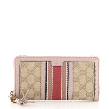 Gucci Rania Web Zip Around Wallet GG Canvas