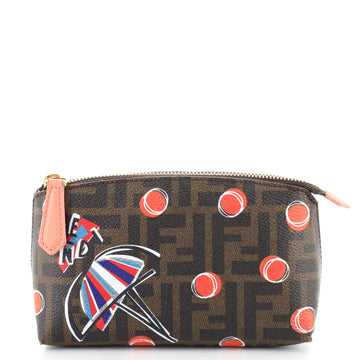 Fendi Cosmetic Case Printed Zucca Coated Canvas Small