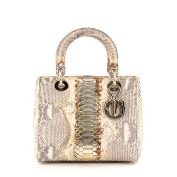 Christian Dior Lady Dior Handbag Python Medium