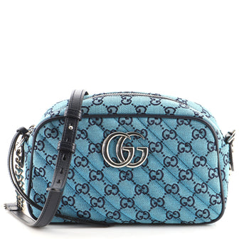 Gucci GG Marmont Shoulder Bag Diagonal Quilted GG Canvas Small