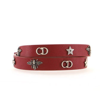 Christian Dior Wrap Bracelet Studded Leather