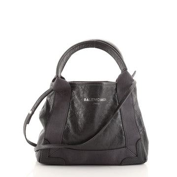 Balenciaga Navy Cabas Leather XS