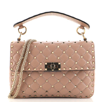 Valentino Rockstud Spike Flap Bag Quilted Leather Medium