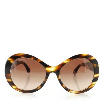 Chanel CC Oversized Sunglasses Tortoise Acetate with Metal