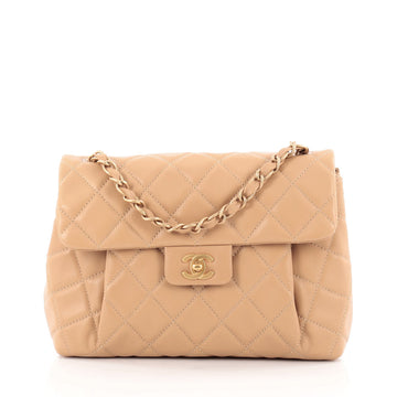 Chanel Vintage Pleated Chain Flap Bag Quilted Calfskin Medium