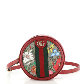 Gucci Ophidia Round Backpack Flora GG Coated Canvas Mini