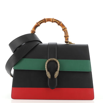 Gucci Dionysus Bamboo Top Handle Bag Colorblock Leather Large