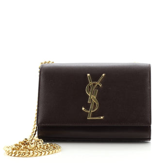 Saint Laurent Classic Monogram Crossbody Bag Grainy Leather Small