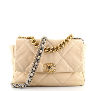 Chanel 19 Flap Bag Quilted Goatskin Large