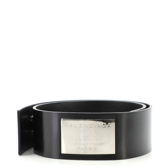 Balenciaga Stamp Plate Belt Leather Wide