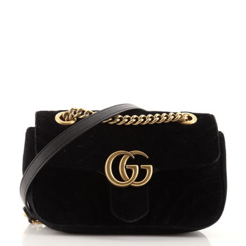 Gucci GG Marmont Flap Bag Matelasse Velvet Mini