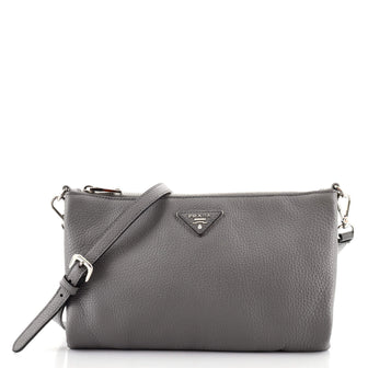 Prada Flat Zip Crossbody Bag Vitello Daino Mini