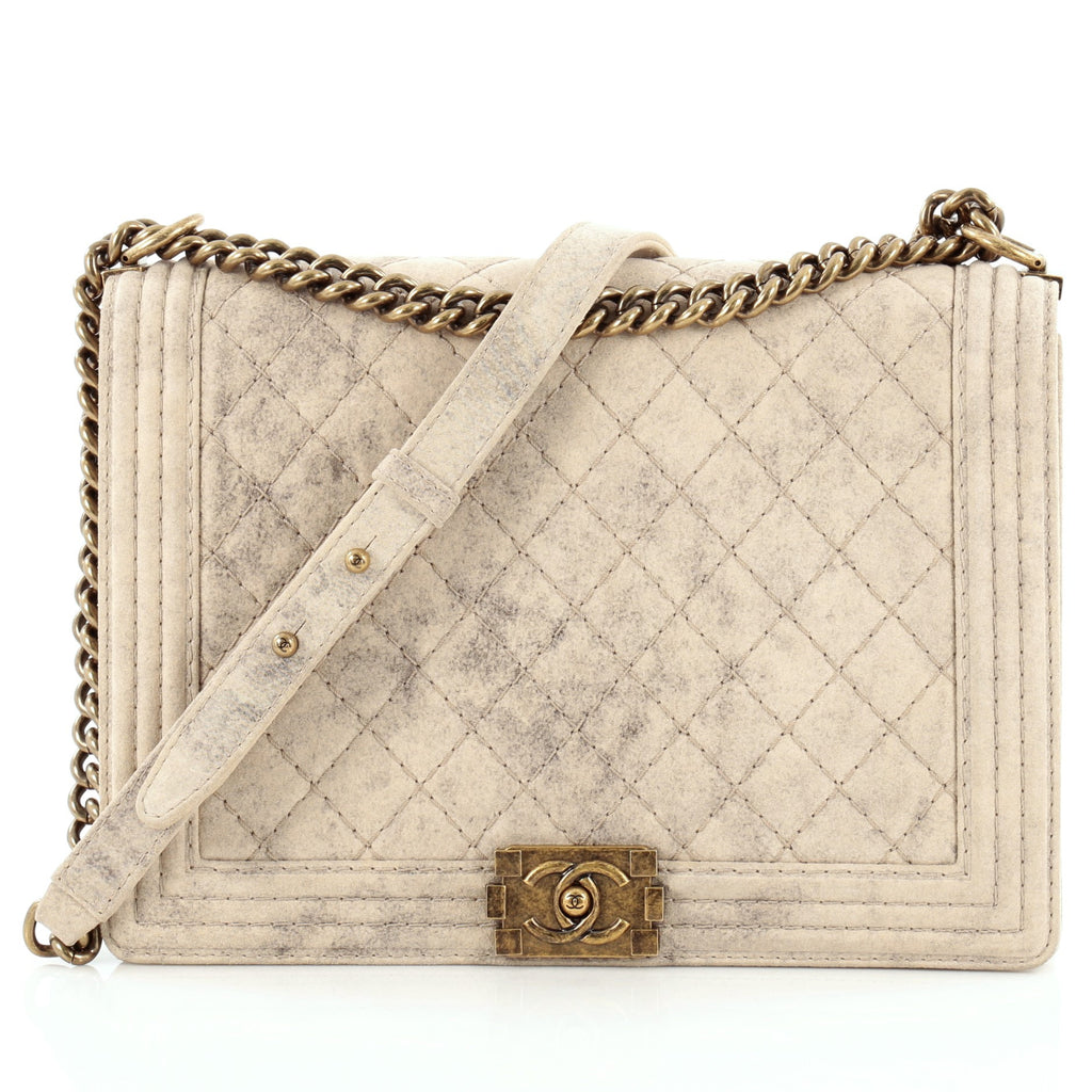 Buy Chanel Boy Flap Bag Quilted Distressed Suede Large 1116501