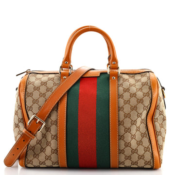Gucci Vintage Web Boston Bag GG Canvas Medium