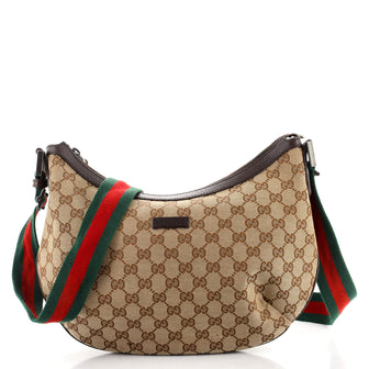 Gucci Saddle Zip Messenger Bag GG Canvas Medium