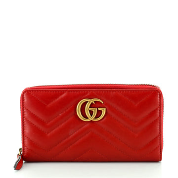Gucci GG Marmont Zip Around Wallet Matelasse Leather