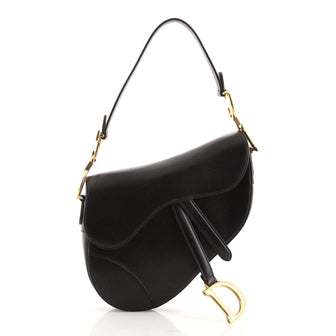 Christian Dior Saddle Handbag Leather Medium