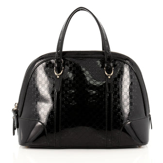 Gucci Nice Top Handle Bag Patent Microguccissima Leather Small