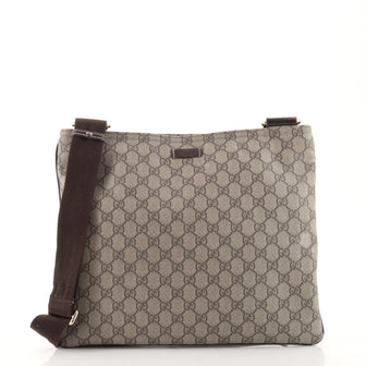 Gucci Zip Top Messenger Bag GG Coated Canvas Large