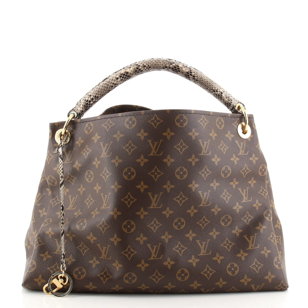 Louis Vuitton Artsy Handbag Monogram Canvas with Python MM Brown 1743091