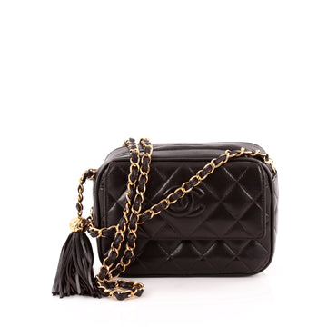 Chanel Vintage Diamond CC Flap Pocket Camera Bag Quilted Lambskin Small